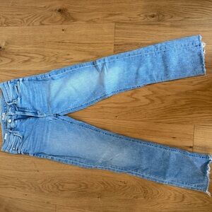 MOTHER Blue Skinny Jeans with Distressed Details